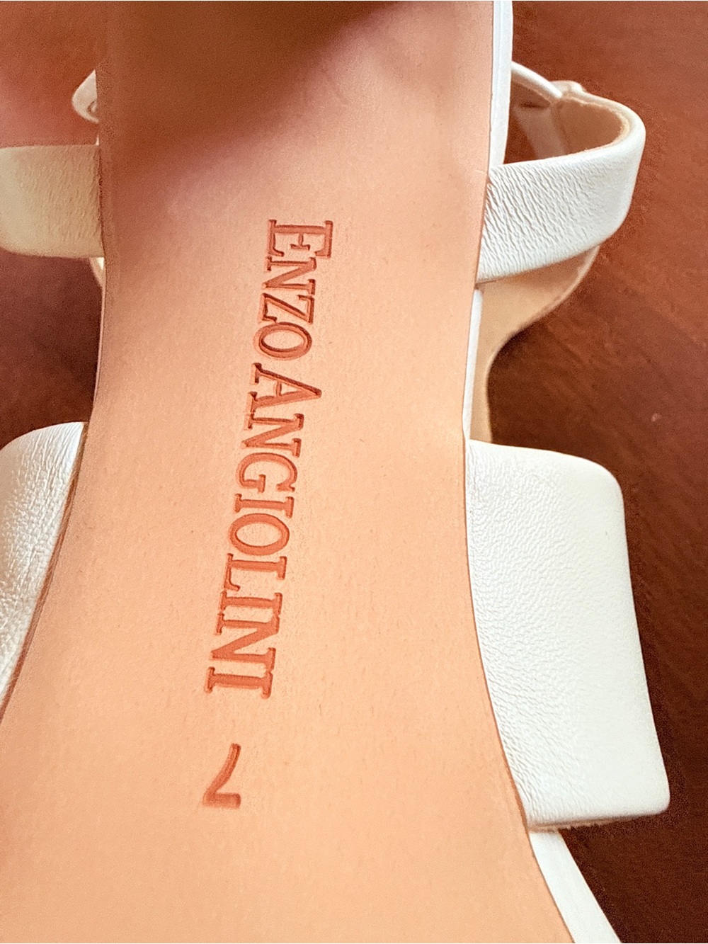 Enzo Angiolini Trudy White Cutout Block Heel Sandals - Picture 3 of 7